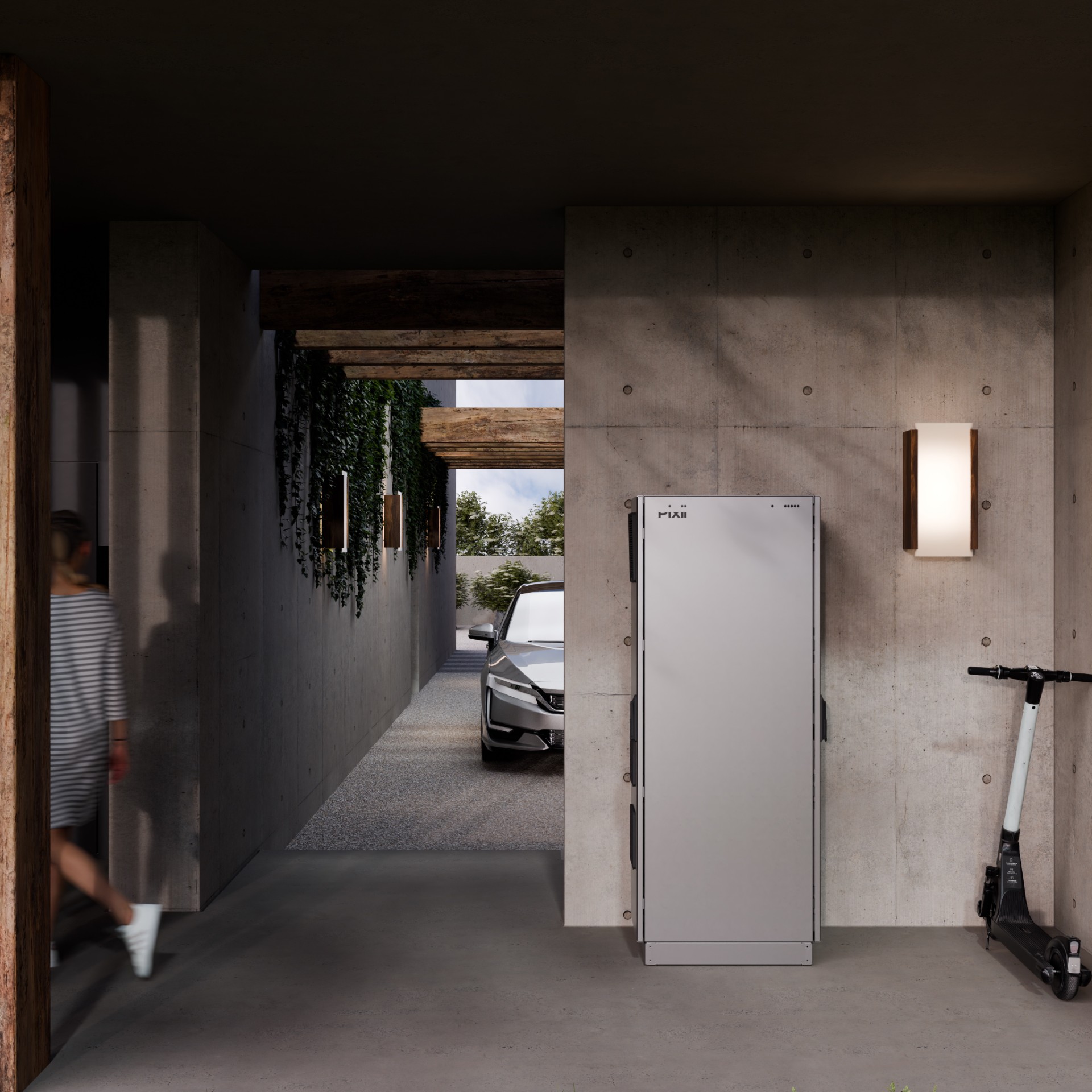 Stromspeicher in einer Garage