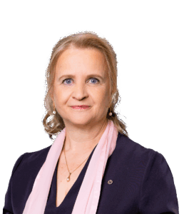 Frau in dunkelblauem Blazer