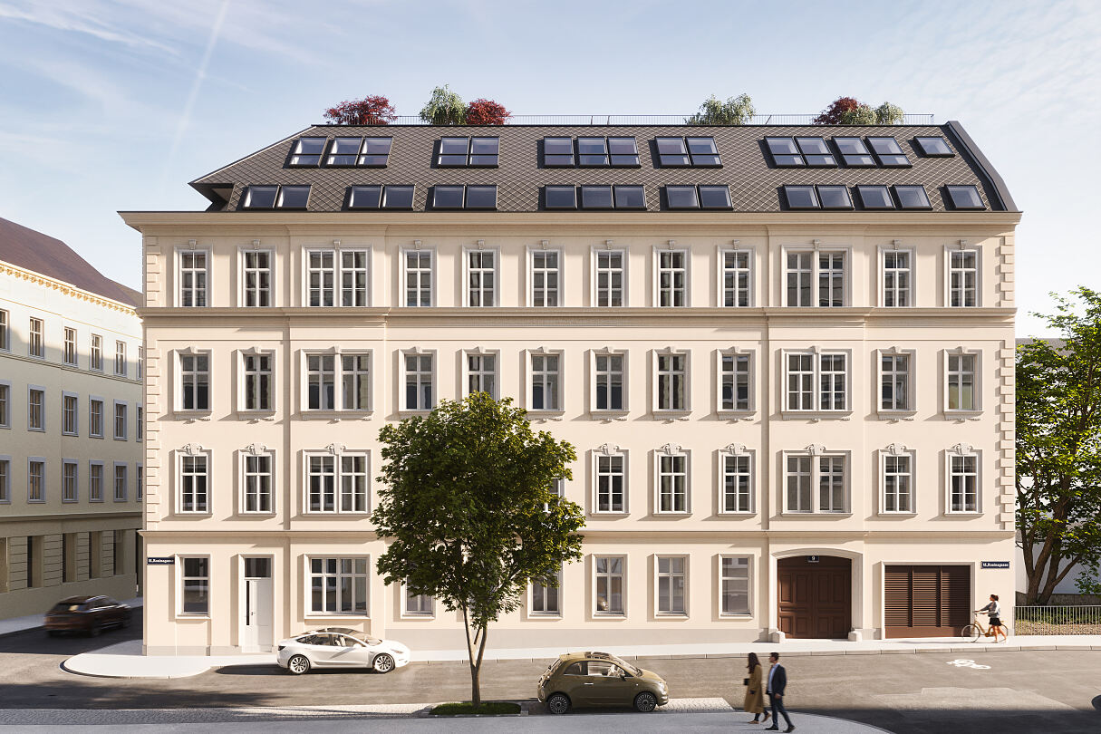 Die Fassade des Rose Nine in einem Rendering.