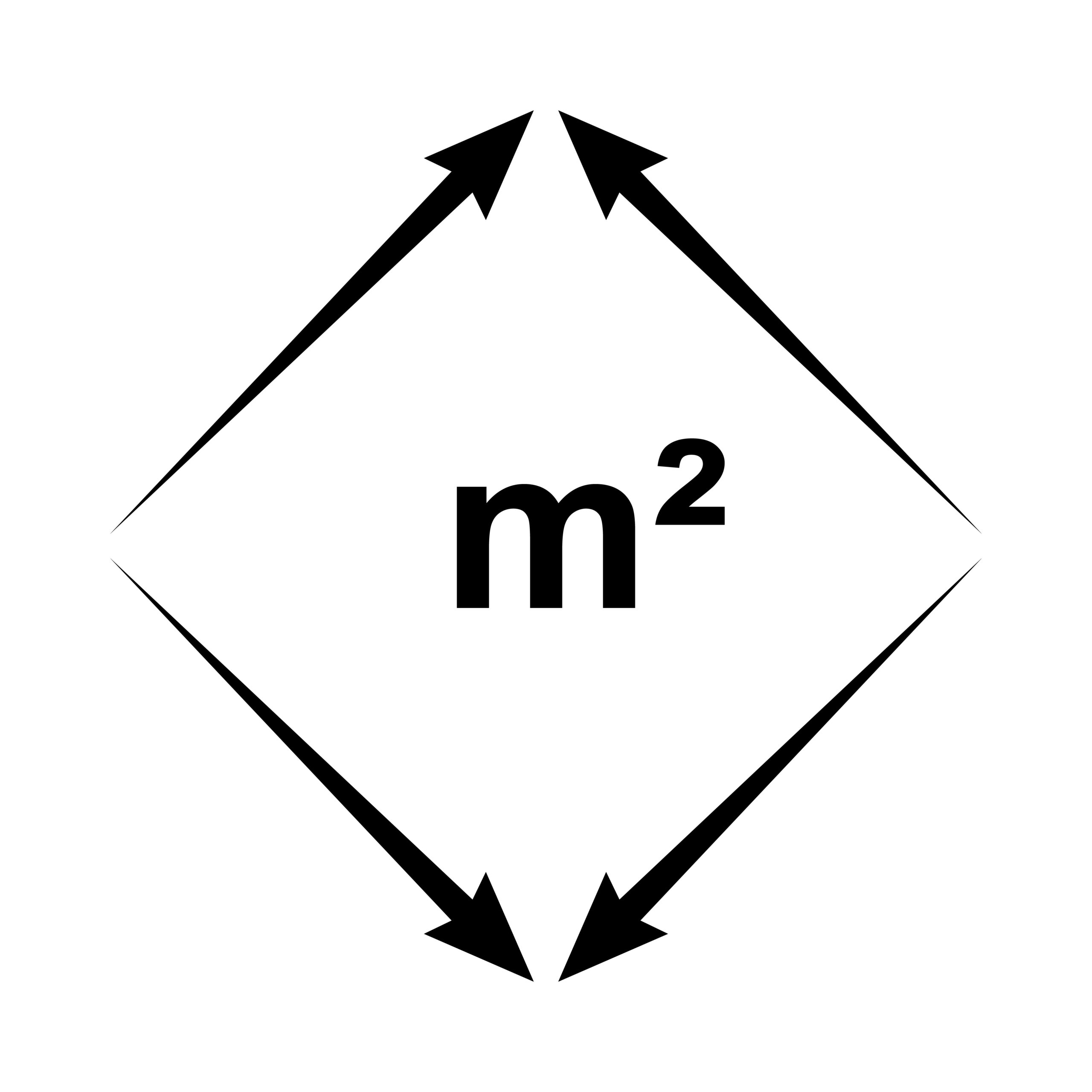 Symbol für "1 Quadratmeter"