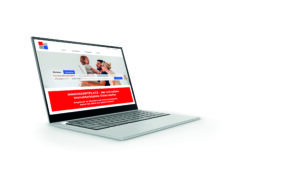 Notebook, das auf seinem Screen die Website von ImmoMarktplatz.at zeigt